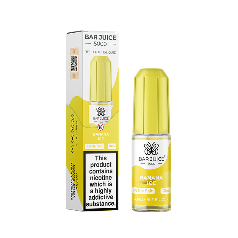 Banana Ice Nic Salt E-Liquid by Bar Juice 5000 - Vape Kingz