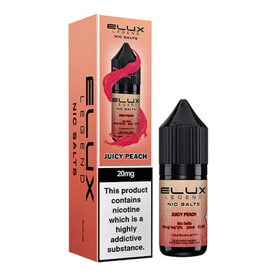 Juicy Peach Nic Salt E-Liquid by Elux Legend - Vape Kingz