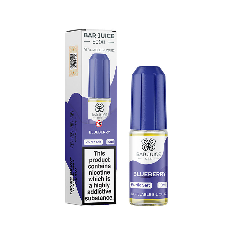 Blueberry Nic Salt E-Liquid by Bar Juice 5000 - Vape Kingz