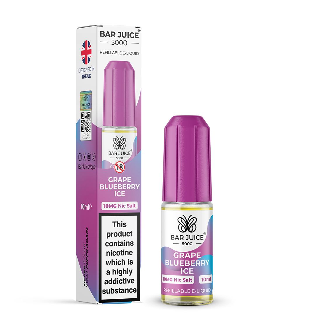 Grape Blueberry Ice Nic Salt E-Liquid by Bar Juice 5000 - Vape Kingz