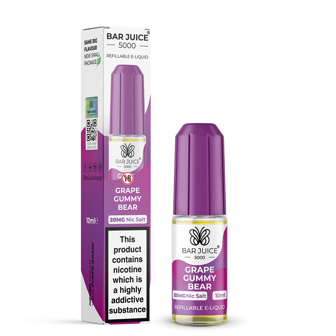 Grape Gummy Bear Nic Salt E-Liquid by Bar Juice 5000 - Vape Kingz