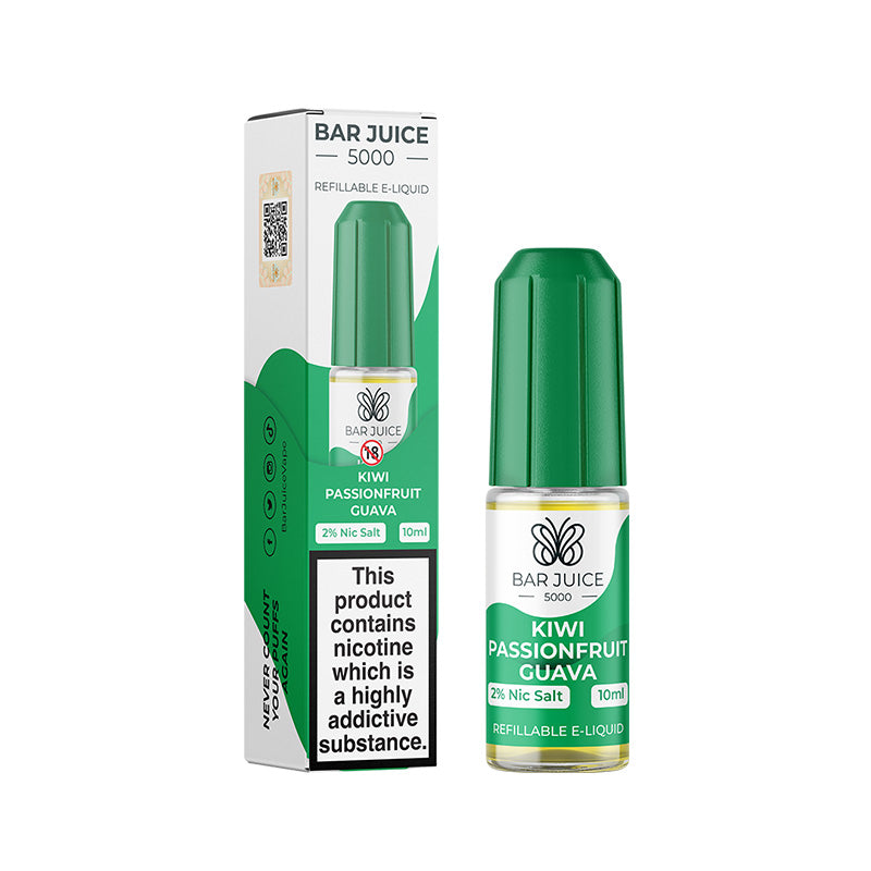 Kiwi Passionfruit Guava Nic Salt E-Liquid by Bar Juice 5000 - Vape Kingz
