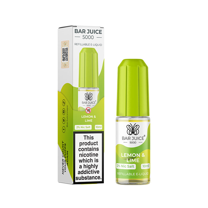 Lemon and Lime Nic Salt E-Liquid by Bar Juice 5000 - Vape Kingz