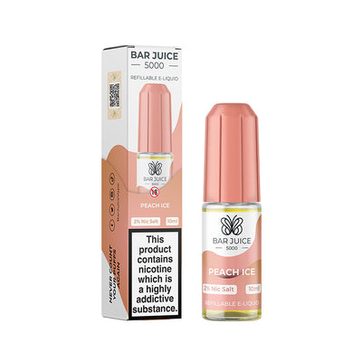 Peach Ice Nic Salt E-Liquid by Bar Juice 5000 - Vape Kingz