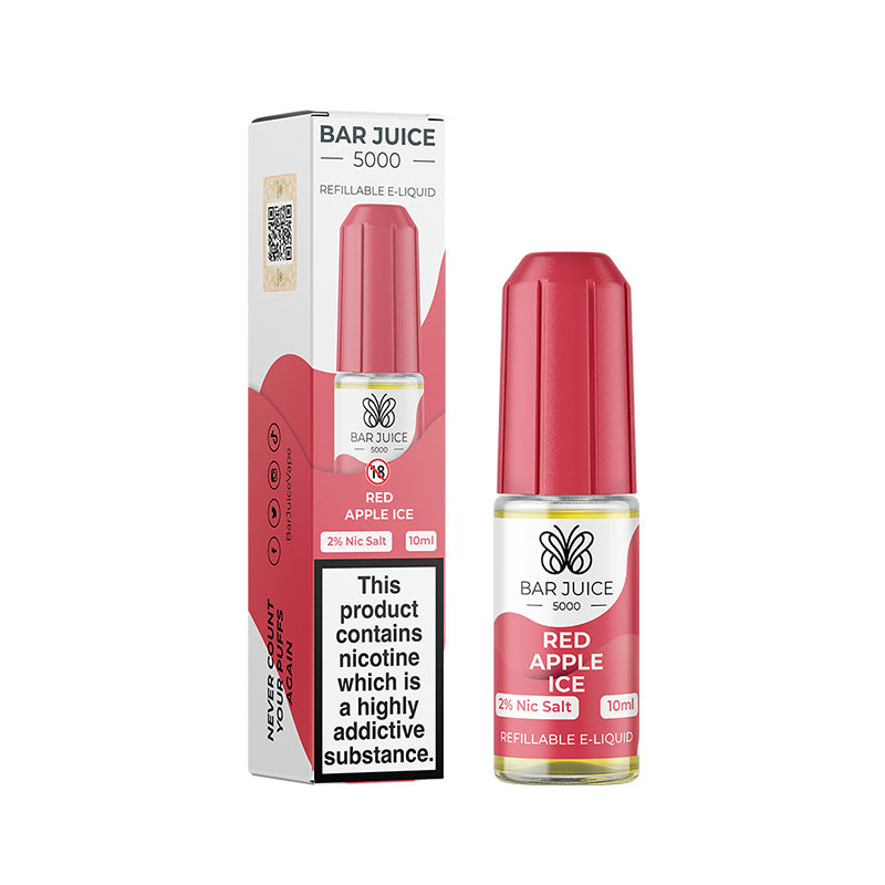 Red Apple Ice Nic Salt E-Liquid by Bar Juice 5000 - Vape Kingz