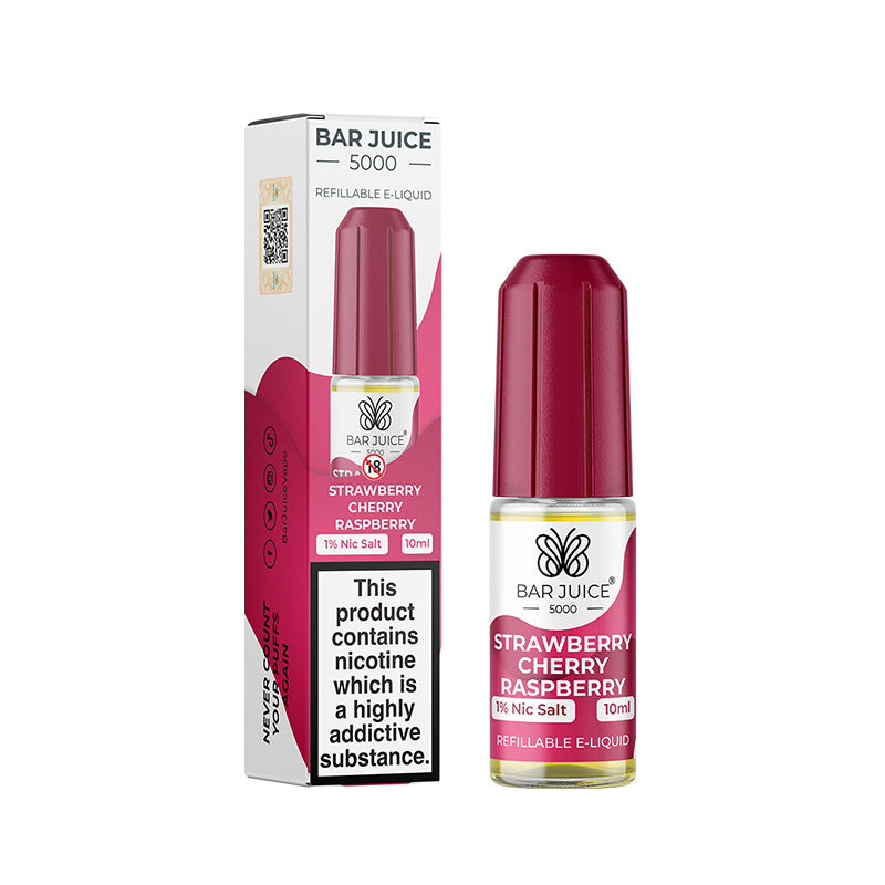 Strawberry Cherry Raspberry Nic Salt E-Liquid by Bar Juice 5000 - Vape Kingz
