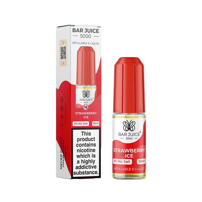 Strawberry Ice Nic Salt E-Liquid by Bar Juice 5000 - Vape Kingz