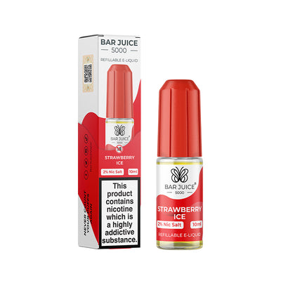 Strawberry Ice Nic Salt E-Liquid by Bar Juice 5000 - Vape Kingz
