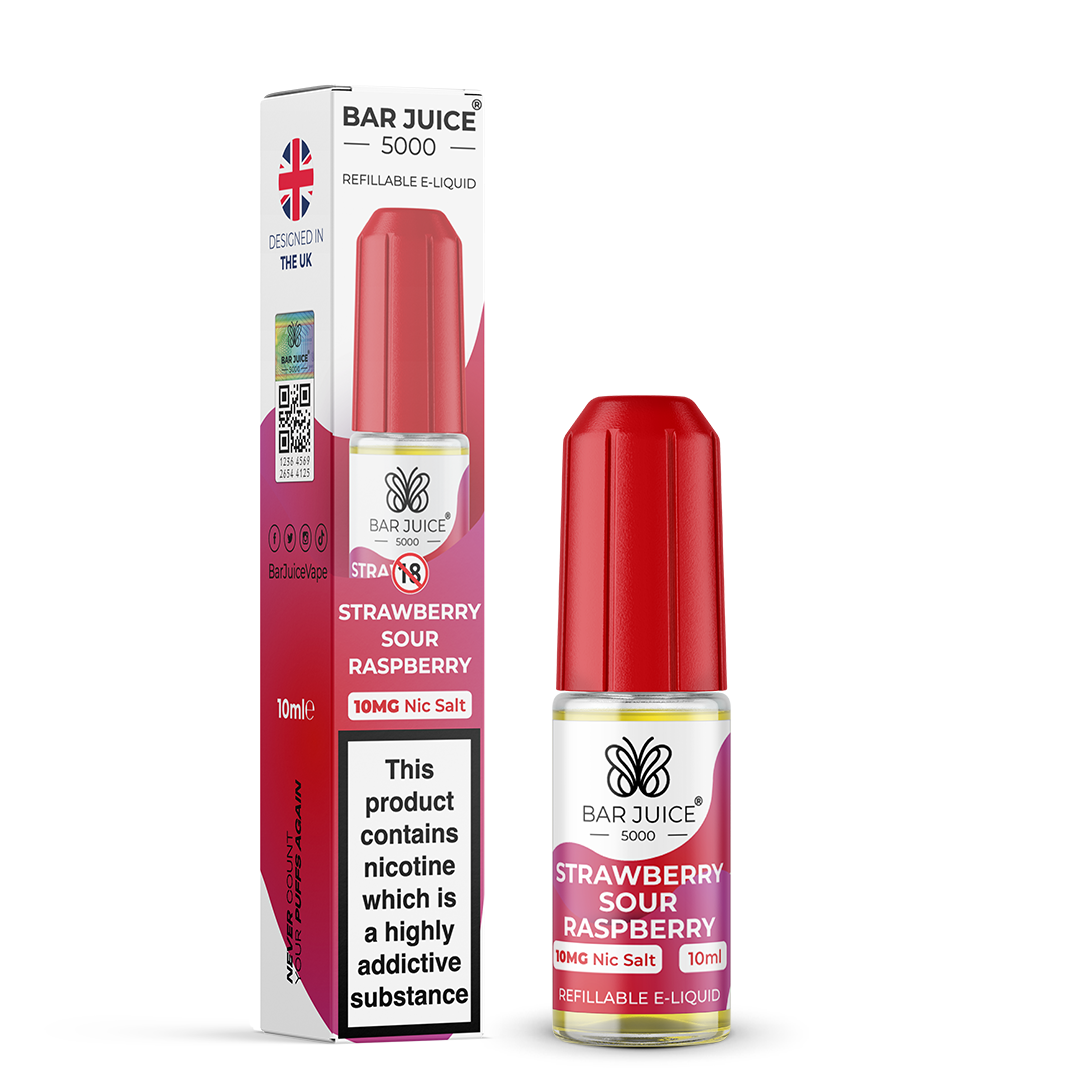 Strawberry Sour Raspberry Nic Salt E-Liquid by Bar Juice 5000 - Vape Kingz