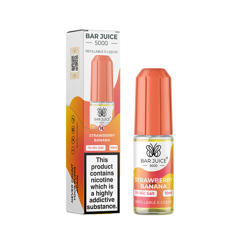 Strawberry Banana Nic Salt E-Liquid by Bar Juice 5000 - Vape Kingz