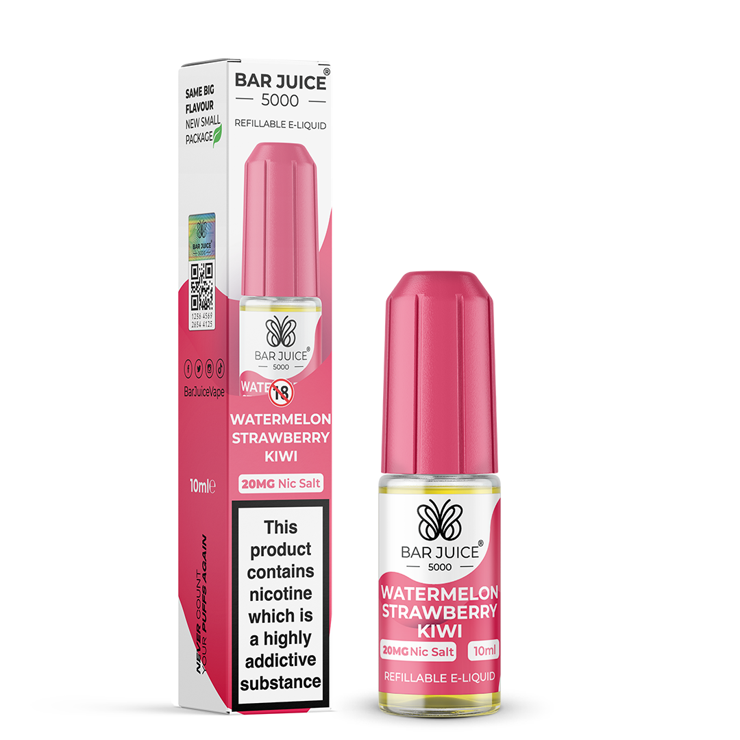 Watermelon Strawberry Kiwi Nic Salt E-Liquid by Bar Juice 5000 - Vape Kingz